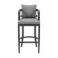 Hosa 30 Inch Outdoor Patio Barstool Chair Gray Aluminum Woven Rope By Casagear Home BM315733