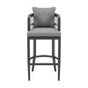 Hosa 30 Inch Outdoor Patio Barstool Chair Gray Aluminum Woven Rope By Casagear Home BM315733