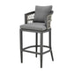 Hosa 30 Inch Outdoor Patio Barstool Chair Gray Aluminum Woven Rope By Casagear Home BM315733