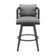 Hosa 30 Inch Outdoor Swivel Barstool Chair Gray Aluminum Woven Rope By Casagear Home BM315735