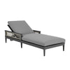 Hosa 83 Inch Outdoor Adjustable Chaise Lounger Aluminum Gray Woven Rope By Casagear Home BM315736