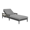 Hosa 83 Inch Outdoor Adjustable Chaise Lounger Aluminum Gray Woven Rope By Casagear Home BM315736