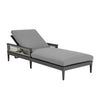 Hosa 83 Inch Outdoor Adjustable Chaise Lounger, Aluminum, Gray Woven Rope By Casagear Home