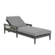 Hosa 83 Inch Outdoor Adjustable Chaise Lounger, Aluminum, Gray Woven Rope By Casagear Home