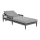 Hosa 83 Inch Outdoor Adjustable Chaise Lounger, Aluminum, Gray Woven Rope By Casagear Home
