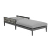 Hosa 83 Inch Outdoor Adjustable Chaise Lounger, Aluminum, Gray Woven Rope By Casagear Home