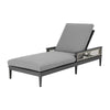 Hosa 83 Inch Outdoor Adjustable Chaise Lounger, Aluminum, Gray Woven Rope By Casagear Home