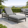 Hosa 83 Inch Outdoor Adjustable Chaise Lounger, Aluminum, Gray Woven Rope By Casagear Home