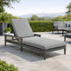 Hosa 83 Inch Outdoor Adjustable Chaise Lounger, Aluminum, Gray Woven Rope By Casagear Home