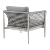 Rue 33 Inch Outdoor Patio Armchair Mesh Woven Rope Gray Aluminum Frame By Casagear Home BM315741