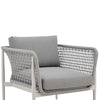 Rue 33 Inch Outdoor Patio Armchair Mesh Woven Rope Gray Aluminum Frame By Casagear Home BM315741