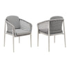 Rue 24 Inch Outdoor Patio Armchair Set of 2 Mesh Woven Rope Gray Frame By Casagear Home BM315742