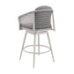 Rue 31 Inch Outdoor Swivel Barstool Chair Mesh Woven Rope Gray Aluminum By Casagear Home BM315744