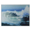 31 x 41 Handcrafted Wall Art Crashing Waves on Framed Canvas White Blue By Casagear Home BM315756