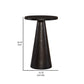 20 Inch Round Accent Table, Tapered Round Pedestal, Dark Bronze Aluminum By Casagear Home