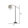 70 Inch Arc Floor Lamp Beige Shade Adjustable Arm and Height Dark Bronze By Casagear Home BM315758