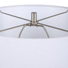 25 Inch Table Lamp Rattan Woven White Linen Shade Brushed Silver Accents By Casagear Home BM315760