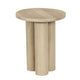 Hazel 18 Inch Round Side Table with 3 Pillar Legs | Handcrafted Mango Wood | Organic Natural Brown