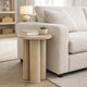 Hazel 18 Inch Round Side Table with 3 Pillar Legs | Handcrafted Mango Wood | Organic Natural Brown