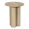Hazel 18 Inch Round Side Table with 3 Pillar Legs | Handcrafted Mango Wood | Organic Natural Brown