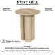 Hazel 18 Inch Round Side Table with 3 Pillar Legs | Handcrafted Mango Wood | Organic Natural Brown