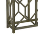 Agas 41 Inch Sofa Console Table, White Genuine Marble Top, Sandblasted Washed Ash Gray Mango Wood Geometric Frame