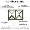 Agas 41 Inch Sofa Console Table, White Genuine Marble Top, Sandblasted Washed Ash Gray Mango Wood Geometric Frame