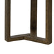 Fina 20 Inch Round Side End Table, White Genuine Marble Top, Natural Brown Mango Wood 3 Leg Sled Base