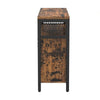 39 Inch Sideboard Storage Cabinet, Sliding Barn Door Shelf, Black, Brown By Casagear Home