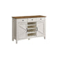 Syna 45 Inch Buffet Cabinet with 3 Storage Drawers Wine Rack White By Casagear Home BM315774