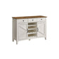 Syna 45 Inch Buffet Cabinet with 3 Storage Drawers, Wine Rack, White By Casagear Home