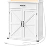Kyna 71 Inch Storage Cabinet, Sliding Glass Cupboard, Wood Shelves White By Casagear Home