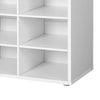 Lyne 41 Inch Shoe Bench with Drawer and 10 Shelves Gray Seat White Wood By Casagear Home BM315780