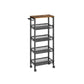 39 Inch Rolling Kitchen Trolly Cart 4 Grid Shelves Caster Wheels Black By Casagear Home BM315784