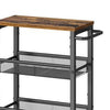 39 Inch Rolling Kitchen Trolly Cart, 4 Grid Shelves, Caster Wheels, Black By Casagear Home