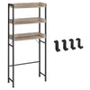 Kiu 65 Inch Bathroom Storage with 3 Shelves in Brown Wood, Black Steel By Casagear Home