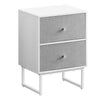 Jem 22 Inch Nightstand Set of 2 Soft Fabric Front Drawers White Steel By Casagear Home BM315787