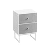 Jem 22 Inch Nightstand with 2 Removable Fabric Front Drawers White Steel By Casagear Home BM315789