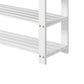 Alo 35 Inch Shoe Rack Bench, Cushioned Seat, 2 Slatted Shelves, White, Gray By Casagear Home