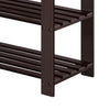 Alo 35 Inch Shoe Rack Bench, Cushioned Seat, 2 Slatted Shelves, Brown, Gray By Casagear Home