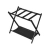 Ami 27 Inch Luggage Rack, 1 Storage Shelf, Foldable, X Shaped Body, Black By Casagear Home