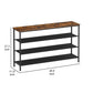 Byn 47 Inch Modern Shoe Rack, 4 Tier Adjustable Shelves, Black Steel, Brown By Casagear Home