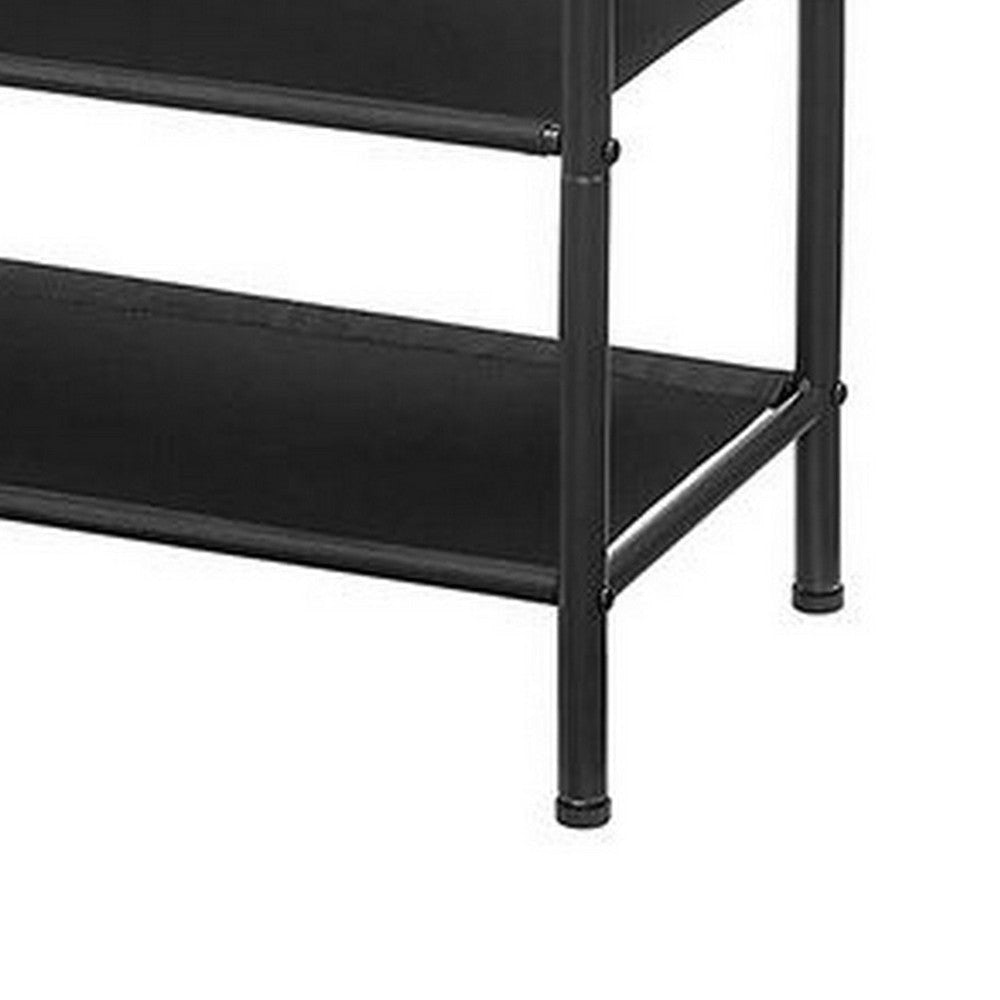 Byn 36 Inch Modern Shoe Rack 5 Tier Adjustable Shelves Black Steel Brown By Casagear Home BM315812