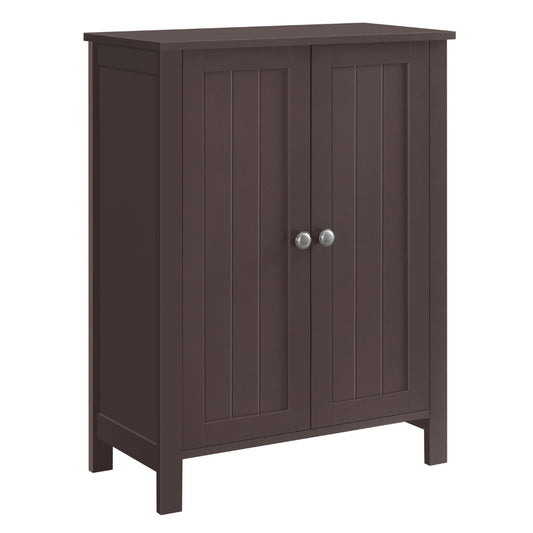 32 Inch Sideboard Cabinet with Double Doors, Adjustable, Farmhouse Brown By Casagear Home