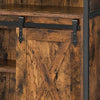 31 Inch Storage Cabinet Cupboard with Sliding Barn Door, Rustic Brown Wood By Casagear Home