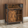 31 Inch Storage Cabinet Cupboard with Sliding Barn Door, Rustic Brown Wood By Casagear Home