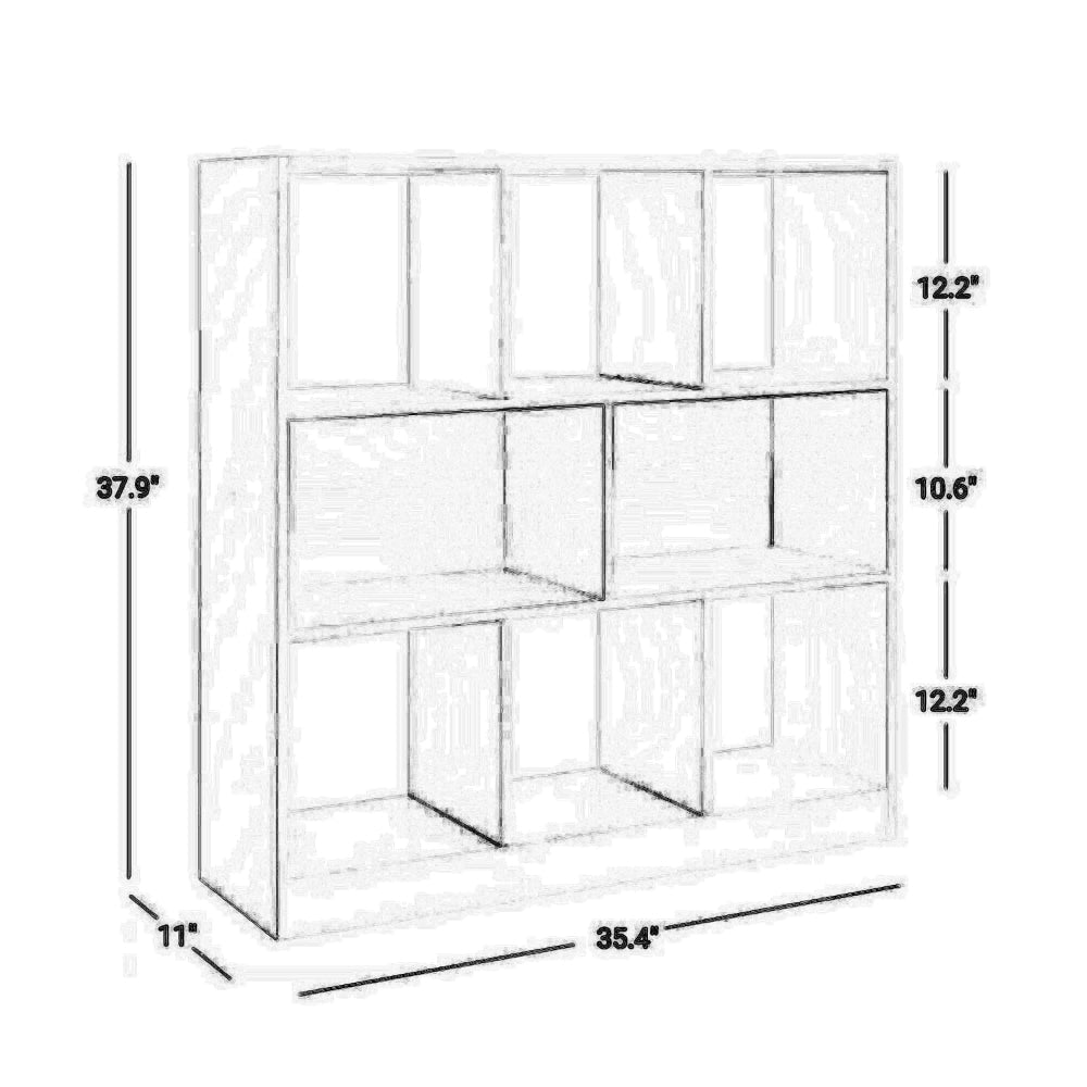 39 Inch Modern Bookcase with 8 Open Shelves for Cube Storage, White Wood By Casagear Home