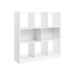 39 Inch Modern Bookcase with 8 Open Shelves for Cube Storage, White Wood By Casagear Home