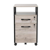 27 Inch File Storage Cabinet with Key Lock, Caster Wheels, Gray Black Wood By Casagear Home