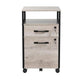 27 Inch File Storage Cabinet with Key Lock Caster Wheels Gray Black Wood By Casagear Home BM315830
